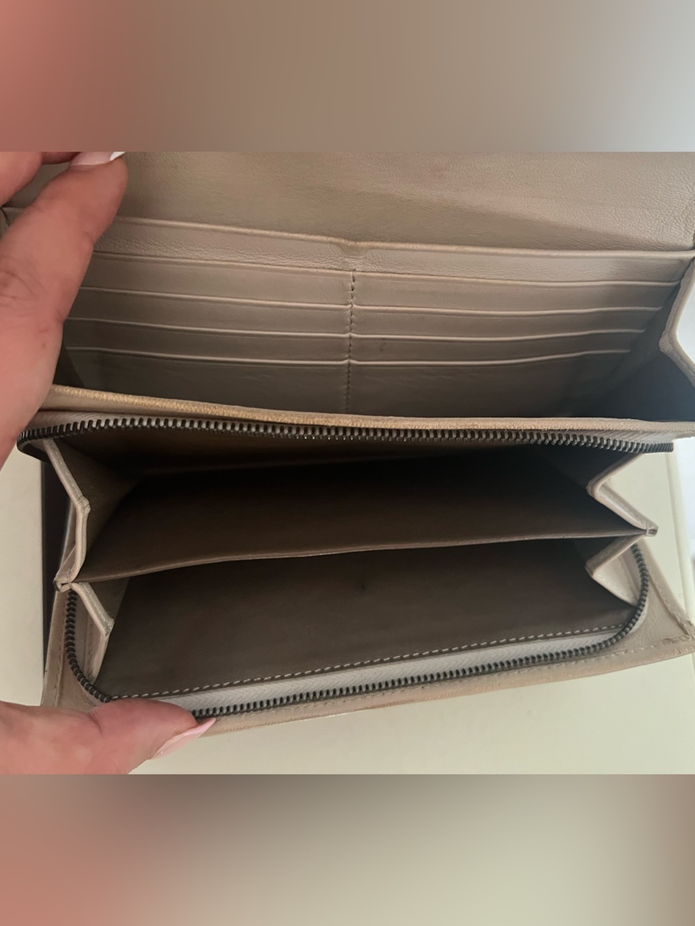 Bottega Veneta Beige Woven Leather Wallet with Print Inlay - Picture 3 of 7